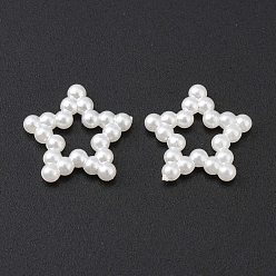 Ivoire Cabochons de perles acryliques, teint, étoiles, blanc crème, 11x12x2mm
