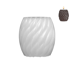 Blanc Moules en silicone pour bougies DIY, baril torsadé, pour la fabrication de bougies parfumées, blanc, 12.1x12.7 cm