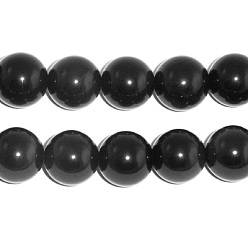 Obsidienne Obsidienne naturelle perles brins, ronde, 8mm, Trou: 1mm, environ 15.5 pouce, 50 pcs / chapelet