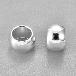 Silver 201 Stainless Steel Spacer Beads, Flat Round, Silver, 8x5mm, Hole: 5mm