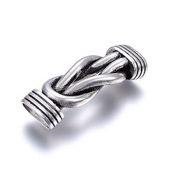 Antique Silver 304 Stainless Steel Links connectors, For Leather Cord Bracelets Jewelry Making, Antique Silver, 43x15x8.5mm, Hole: 6x12mm