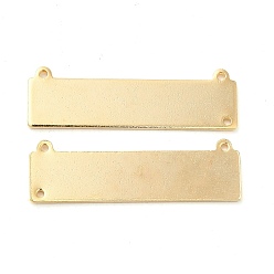 Real 24K Gold Plated Rack Plating Brass Connector Charms, Cadmium Free & Lead Free, Rectangle Links, Long-Lasting Plated, Real 24K Gold Plated, 9.5x31x1mm, Hole: 1mm