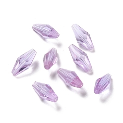 Plum Transparent Glass Beads, Faceted, Bicone, Plum, 12x6mm, Hole: 1mm