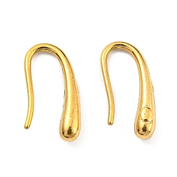 Real 18K Gold Plated 304 Stainless Steel Dangle Earrings, Teardrop, Real 18K Gold Plated, 14x6.5x3mm
