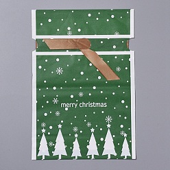 Vert Sacs-cadeaux de Noël, goody bags avec nœud papillon, cotillons fournitures emballage cadeau, verte, 23(±2cm)x15x0.01cm, environ 45~50 pcs / sachet 