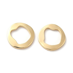 Real 18K Gold Plated Brass Linking Rings, Irregular Round Ring, Real 18K Gold Plated, 11x1.3mm, Inner Diameter: 7.5x7.7mm