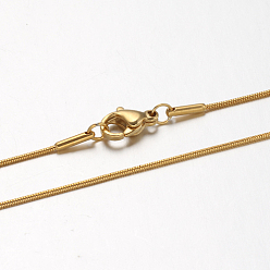 Oro 304 serpiente de acero inoxidable cadenas collares, con cierre de langosta, dorado, 17.7 pulgada (45 cm)