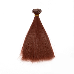 Sienna Plastic Long Straight Hairstyle Doll Wig Hair, for DIY Girl BJD Makings Accessories, Sienna, 5.91 inch(15cm)