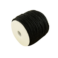 Negro Cordón de yute de color, cuerda de yute, hilo de yute, 3 -ply, para la fabricación de la joyería, negro, 2 mm, aproximadamente 109.36 yardas (100 m) / rollo