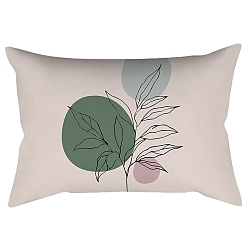 Leaf Green Series Nordic Style Geometry Abstract Polyester Throw Pillow Covers, Cushion Cover, for Couch Sofa Bed, Rectangle, Leaf, 300x500mm