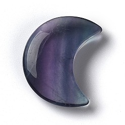 Fluorine Perles de fluorite naturelles, pour création de fil enroulé pendentif , pas de trous / non percés, lune, 30.5x24x7mm