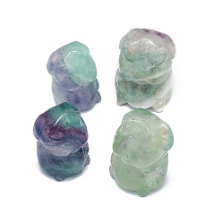 Fluorite Natural Fluorite Sculpture Display Decorations, for Home Office Desk, Dog, 20.5~22x20~23x27~30mm