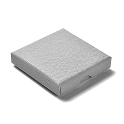 Серый Картон комплект ювелирных изделий коробки, с губкой внутри, квадратный, серые, 7.05~7.1x7.15x1.6 см