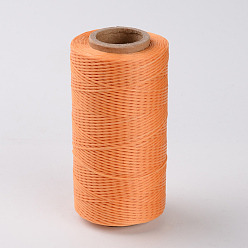 Оранжевый Плоские парафинированные полиэфирные шнуры, оранжевые, 1x0.3 мм, около 284.33 ярдов (260 м) / рулон