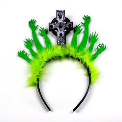 Lawn Green Halloween Scary Funny Tombstone Zombie Hand Cloth Head Bands, for Woman Festive Masquerade , Lawn Green, 260x220mm