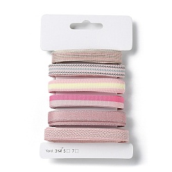 Pink 18 yards 6 styles ruban en polyester, pour le bricolage fait main, nœuds de cheveux et décoration de cadeaux, palette de couleurs rose, rose, 3/8~1/2 pouces (9~12 mm), environ 3 mètres/style