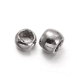 Gunmetal Rondelle Brass Crimp Beads, Gunmetal, 1.5mm, Hole: 0.5mm
