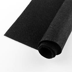 Noir Feutre aiguille de broderie de tissu non tissé pour l'artisanat de bricolage, carrée, noir, 298~300x298~300x1 mm, sur 50 PCs / sac