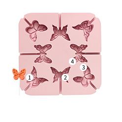 Butterfly Food Grade DIY Silicone Molds, Lollipop Moulds, Chocolate Hard Candy Sucker Maker, Butterfly, 120x120x15mm