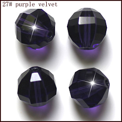 Indigo Imitations de perles de cristal autrichien, grade de aaa, facette, ronde, indigo, 6mm, Trou: 0.7~0.9mm