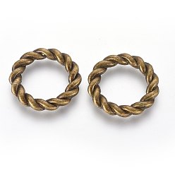Antique Bronze Tibetan Style Linking Rings, Circle Frames, Cadmium Free & Nickel Free & Lead Free, Antique Bronze, 19x2mm