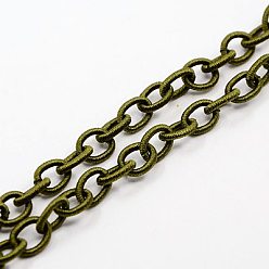 Olive Drab Handmade Nylon Cable Chains Loop, Oval, Olive Drab, 8~9x11~13x2mm, about 85cm/strand, 33.5 inch