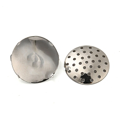 Platino Fornituras de broche de latón, sin plomo y cadmio, rondo, Platino, 21x21x12 mm, pin: 0.7 mm, 20x2 mm, agujero: 1 mm