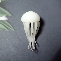 White Sealife Model, UV Resin Filler, Epoxy Resin Jewelry Making, Jellyfish, White, 1.8x0.6cm