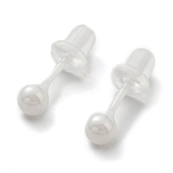 Белый Дым Керамические серьги-пусеты круглой формы, серьги-гвоздики, серый, 4 мм