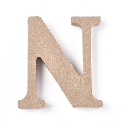Letter N Letter Unfinished Wood Slices, Laser Cut Wood Shapes, for DIY Painting Ornament Christmas Home Decor Pendants, Letter.N, 100x92x15mm