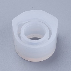 White Transparent DIY Ring Silicone Molds, Resin Casting Molds, For UV Resin, Epoxy Resin Jewelry Making, Diamond Shape, Size 7, White, 31x29x14.5mm