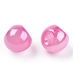 Rose Chaud Perles acryliques opaques, ronde, top foré, rose chaud, 19x19x19mm, Trou: 3mm