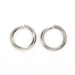 Stainless Steel Color 304 Stainless Steel Jump Ring, Open Jump Rings, Stainless Steel Color, 12 Gauge,14x2mm, Inner Diameter: 10.5mm