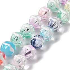 Coloré Brins de perles à chalumeau manuels, avec l'émail, citrouille, colorées, 10~10.5x11~12x10~10.5mm, Trou: 0.9mm, Environ 38 pcs/chapelet, 15.43''~15.75'' (39.2~40 cm)