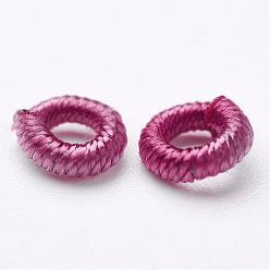 Серо-розавый Полиэстер плетение бисер, кольцо, увядшая роза, 6x2 мм, отверстия: 3 мм, около 200 шт / мешок