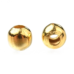 Золотой Spacer бисер железа, долговечный, круглые, золотые, 5 мм, отверстие : 2 мм