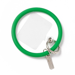 Зеленый Телефонный ремешок из силиконовой петли, ремешок на запястье с держателем для ключей из пластика и сплава, зелёные, 17.7 см
