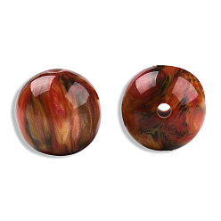 Color Salmón Abalorios de resina, de piedras preciosas de imitación, rondo, salmón, 16 mm, agujero: 3 mm