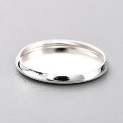 Silver 304 Stainless Steel Cabochon Settings, Plain Edge Bezel Cups, Flat Round, Silver, 16x2mm Tray:14mm