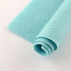Turquoise Pâle Feutre aiguille de broderie de tissu non tissé pour l'artisanat de bricolage, carrée, turquoise pale, 298~300x298~300x1 mm, sur 50 PCs / sac