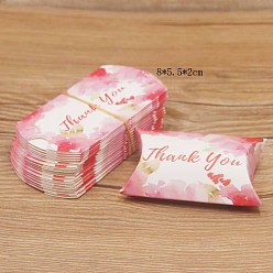 Word Paper Pillow Candy Boxes, Gift Boxes, for Wedding Favors Baby Shower Birthday Party Supplies, Word, 8x5.5x2cm