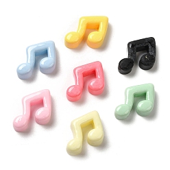 Musical Note Opaque Resin Cabochons, Rainbow Color Cartoon Cabochons, Musical Note, 11x14.5x5mm