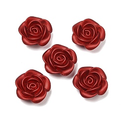 Dark Red Opaque Acrylic Beads, Flower, Dark Red, 24x24x9mm, Hole: 1.5mm