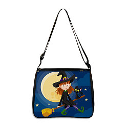 Witch Bolsa de poliester, bolso de hombro ajustable estilo gótico para amantes de la wiccan, bruja, 30x25 cm