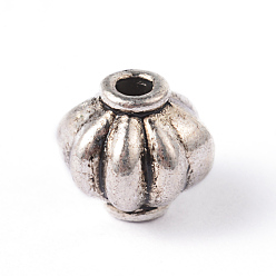 Antique Silver Rondelle Tibetan Style Alloy Beads, Cadmium Free & Lead Free, Antique Silver, 8.5x8mm, Hole: 2mm
