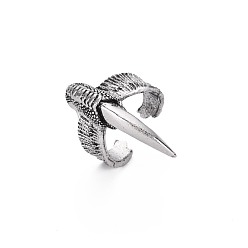 Античное Серебро Мужские кольца из сплава на запястье, открытые кольца, без кадмия и без свинца, античное серебро, размер США 8 1/2 (18.5 мм)