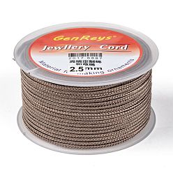 Rosy Brown Braided Nylon Threads, Dyed, Rosy Brown, 2.5mm, about 10.93 yards(10m)/roll