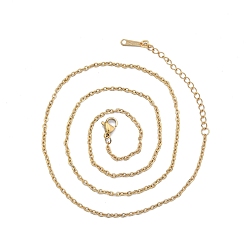 Oro 304 collar de cadenas de cable de acero inoxidable para hombres y mujeres, dorado, amplia: 2 mm, 19.69 pulgada (50 cm)