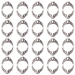 Antique Silver Donut Tibetan Style Alloy Bead Frames, Cadmium Free & Lead Free, Antique Silver, 15x10.5x3mm, Hole: 1mm