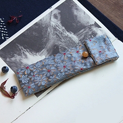 Светло-Голубой Прямоугольные подарочные пакеты для украшений из ткани в китайском стиле для серег, Браслеты, ожерелья упаковка, цветочная скороговорка, Небесно-голубой, 15.5x5.5 см